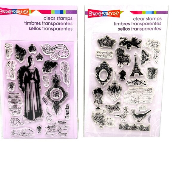 Stampendous Perfectly Clear Stamp Sets Santos Angel & Charm Set Cardmaking - Picture 1 of 14